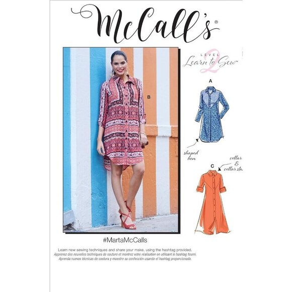 McCalls Sewing Pattern M8086 Dresses Semi Fitted Button Front Size 6-14 - Picture 1 of 5
